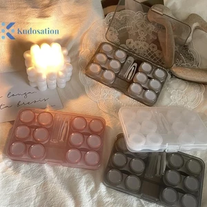 Kudosation 6 Cặp Hộp Bảo Quản Ống Kính Tiếp Xúc Lớn Du Lịch Di Động Hộp Đựng Ống Kính Để Trang Điểm Làm Đẹp Học Sinh Hộp Nhíp Dính Hộp Đựng