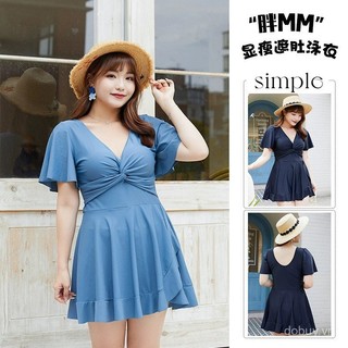 2025 Cộng Với Kích Thước Hai Mảnh Skirted Áo Tắm khiêm tốn V Cổ Cậu Bé Quần Short Tummy Kiểm Soát Hot Mùa Xuân Tắm Phù Hợp Với Đối Với Curvy Phụ Nữ