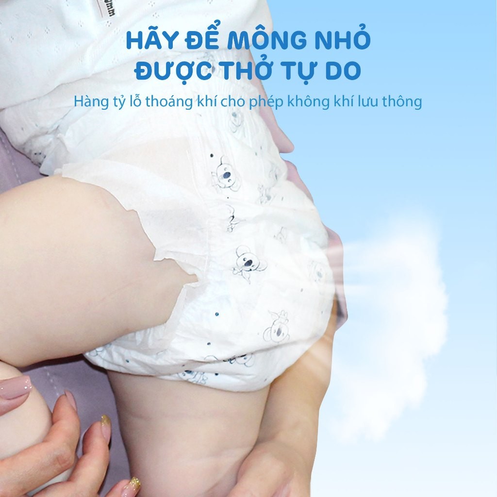 [Combo 2] Tã/Bỉm Dán Aiwibi Tiêu Chuẩn Cho Bé Thoáng Khí, Thấm Hút Nhanh - Gói Lớn S/M/L/XL