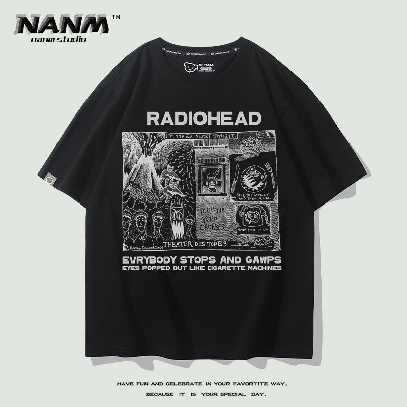 Radiohead Radiohead Radiohead Rock Band Tay Ngắn Nam Tiết Kiệm Mùa Hè Áo Thun Tom York