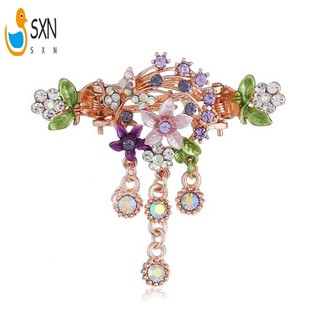 Hoa Lạ Mắt Vuốt Tóc Hàm Kẹp Pha Lê Chống Trơn Trượt Vintage Kẹp Tóc Với Kim Cương Giả Mặt Dây Chuyền Hàm Kẹp Barrette Phụ Kiện Dành Cho Nữ Cô Gái