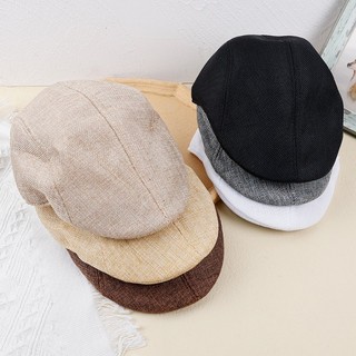 Vintage Nam Nữ Xuân Hè Vải Lanh Beret - Mũ Họa Sĩ Đạt Đỉnh Ngoài Trời Có Thể Điều Chỉnh Thoáng Khí
