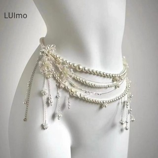 Luimo Thời Trang Nhiều Lớp Hoa sel Eo Dây Xích Retro Ngọc Trai Eo Dây Xích Dành Cho Nữ Bé Gái Cơ Thể Dây Xích Quần Áo Phụ Kiện Quà Tặng SBS