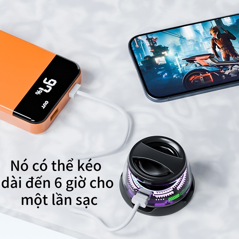Loa Bluetooth tích hợp nam châm M2,Ngoại hình xuyên thấu kết hợp LED RGB,Mát mẻ và đầy màu sắc
