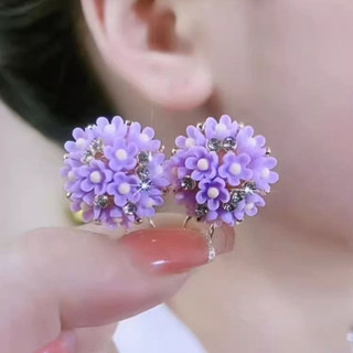 Bông Tai Hoa Tím Nhỏ Tươi Mùa Hè Ngọt Ngào Bông Tai Thời Trang Đơn Giản Cao Cấp Bông Tai Nữ