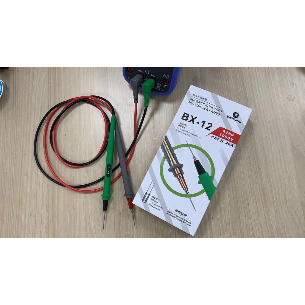 MJ Mijing BX-12 Đồng Hồ Vạn Năng Đầu Dẹp Cho Đồng Hồ Vạn Năng Kỹ Thuật Số Điện Áp Dòng Điện Đầu Kim Kiểm Tra Dây Bút Cáp Dụng Cụ Sửa Chữa