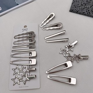 Okcatzone 8 Cái / bộ Bạc Kim Loại Đa Phong Cách Kẹp Tóc Liền Mạch Nổ Kẹp Tóc Đơn Giản Mũ Phụ Kiện Tóc Cho Nữ L6X6