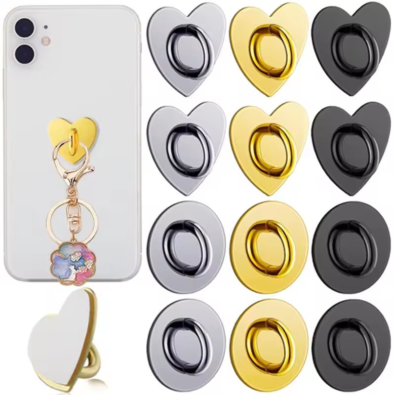 Đa Năng Dính Trái Tim Điện Thoại Ring Grip - Kim Loại DIY Móc Ngón Tay Đứng Cho Vỏ Di Động Giá Đỡ Charm & Phụ Kiện Dây Buộc