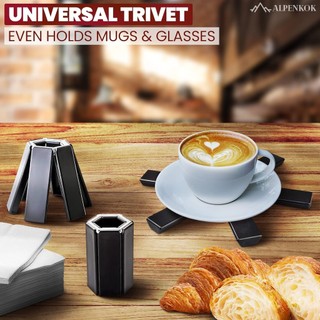 Trivets có thể gập lại cho món ăn nóng Trivets cho Lẩu và Chảo Miếng đệm nóng cho mặt bàn Giá đỡ chảo nóng cho quầy Bộ Trivet có thể gập lại cho giá đỡ nồi đựng thức ăn nóng 1 cái nhỏ gọn