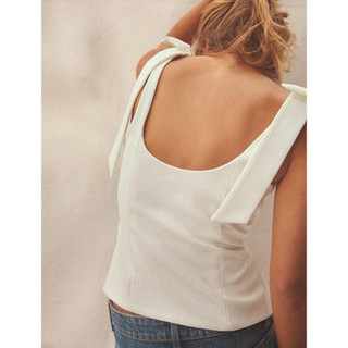 Áo kiểu Zara made in Morocco 2 dây nơ vai trẻ trung nữ tính