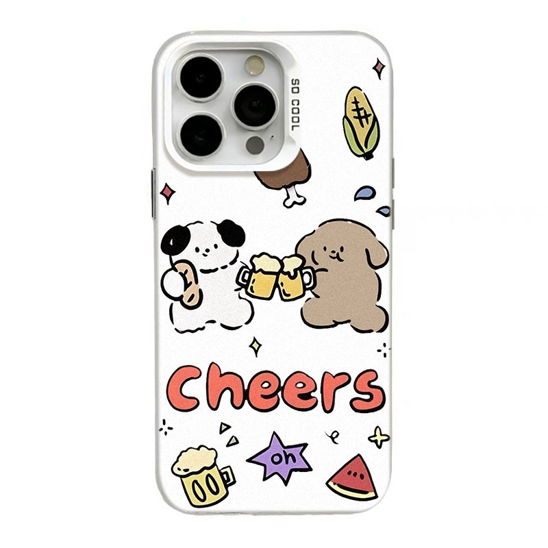 Ốp lưng iPhone công nghệ IMD hình chó úp bia - Tương thích iPhone 16/15/14/13/12/11 Pro Max/XR/XS Max