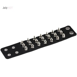 JULYHOT Ba Hàng Đinh Tán Đinh Tán Nhẫn Rộng Da Punk Gothic Rock Vòng Tay Massivedeals Quà Tặng