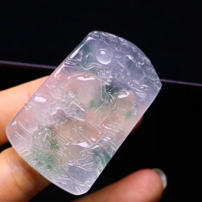 Đá Tự Nhiên Hoàn Hảo Cao Đá Nguyên Chất Khắc Tay [Thương Hiệu Shanshui] Mặt Dây Chuyền Ngọc Thương Hiệu Nam Nữ Phong Cách