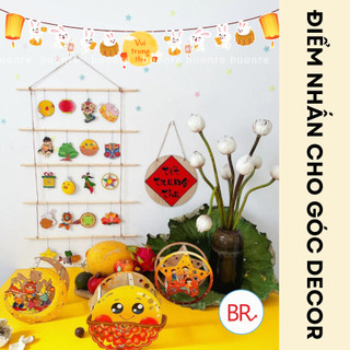 Dây Treo Trung Thu Họa Tiết Hoạt Hình-Phụ Kiện Decor Quán Cà Phê,Lớp Học Lễ Hội Trăng Rằm Chất Liệu Bóng Dày Dặn