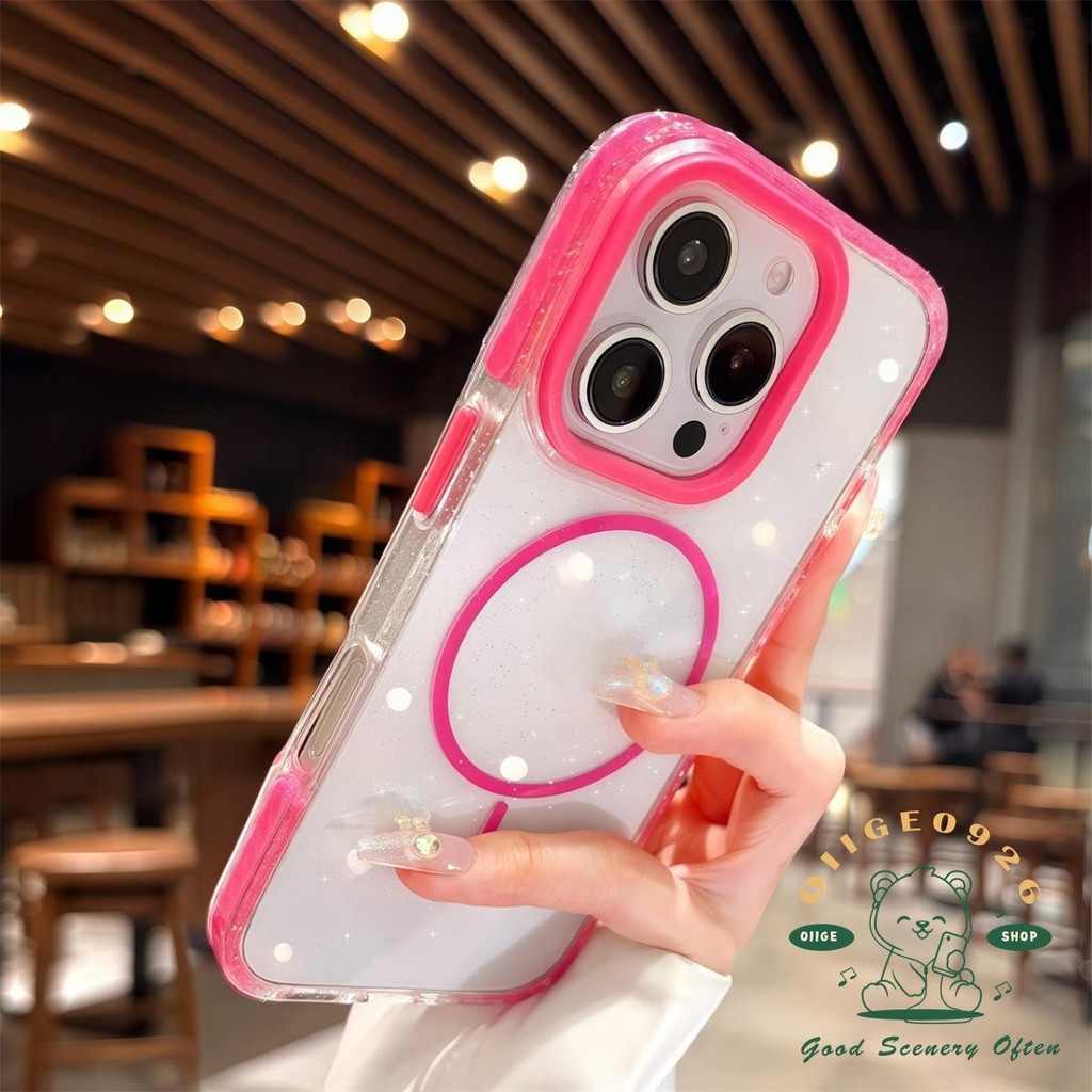 Túi khí lấp lánh từ tính Vỏ điện thoại iphone16 Pro Max 15 14 13 12 11 vỏ cho vỏ iPhone Vỏ mềm silicon TPU chống sốc