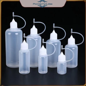 2 / 5 Chiếc 5ml 10ml 20ml 30ml 50ml 60ml 100ml PE Nhựa Squeezable Đầu Áp Dụng Chai Nhỏ Giọt Có Thể Đổ Lại Với Đầu Kim Mũ Cho Keo