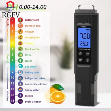 Bút kiểm tra nước gia đình RGFV, Máy đo chất lượng nước màn hình kỹ thuật số LCD 5 trong 1, Máy kiểm tra PH đa chức năng Độ chính xác cao Máy đo PH kỹ thuật số chống nước Phòng thí nghiệm thực vật nướ