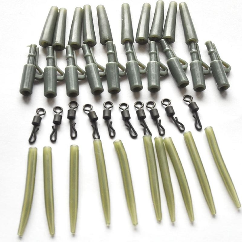 TMOY 40 Chiếc Cá Chép Phụ Kiện Câu Cá Kẹp Chì Thay Đổi Nhanh Đuôi Xoay Cao Su Chống Tay Cho Cá Chép Giàn Câu Cá Thô TCS