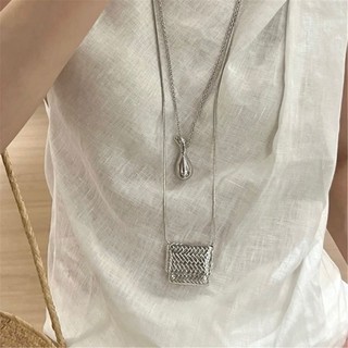 Vòng cổ chuỗi dài MIS với túi thu nhỏ Mặt dây chuyền chai nước cho người đam mê thời trang Phụ kiện thời trang sành điệu