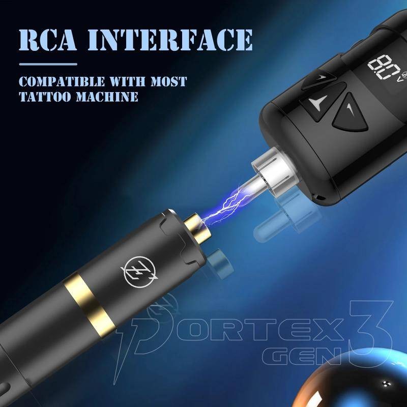 Ez Portex Gen 3 Máy Xăm Hình Xăm Không Dây Nguồn Pin 1100mAh Đầu Nối RCA Cho Súng Xăm Cung Cấp Điện