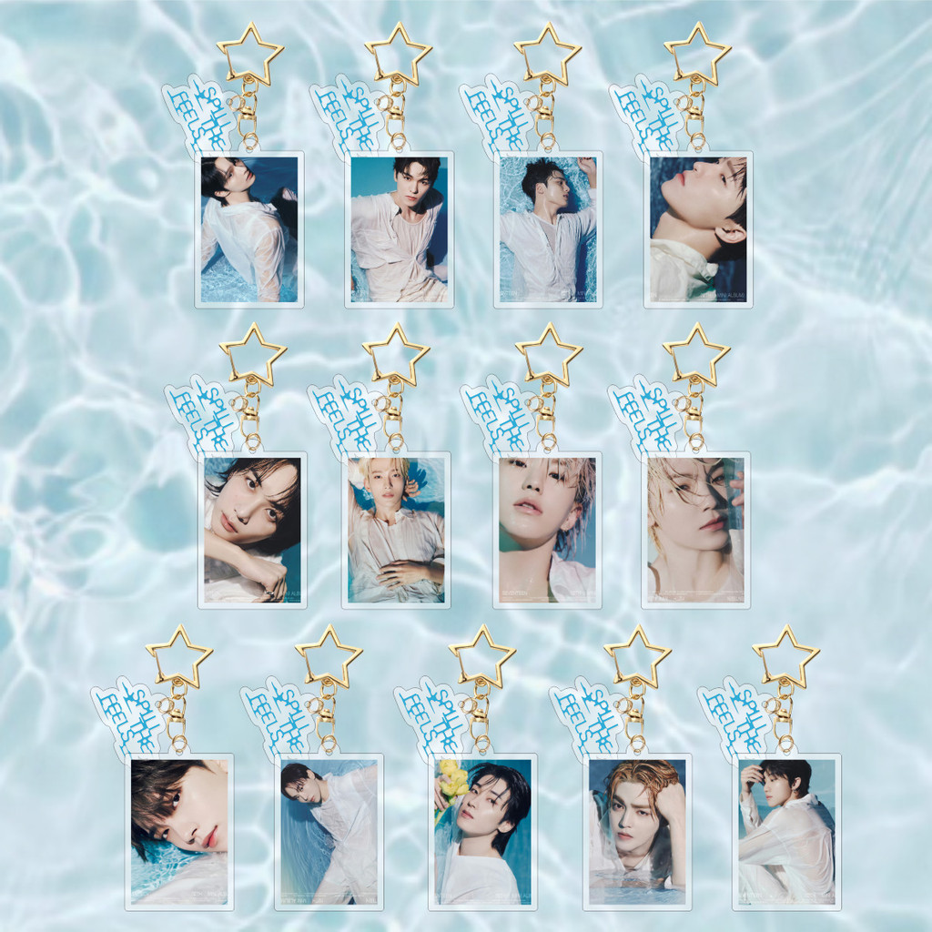 Seventeen Acrylic Móc Chìa Khóa SPILLES 17 Là Ngay Ở Đây Móc Khóa Trong Suốt Treo Lên Thần Tượng Móc Khóa S.Coups Hoshi JOSHUA JEONGHAN HOSHI WONWOO MINGYU The8 Móc Chìa Khóa