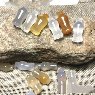 10 Chiếc Ngọc chalcedony Mã Não Mặt Dây Chuyền Nhỏ Tròn Bầu Bình Trang Trí Tua Rua Nhỏ Hòa Bình Khóa Dệt Phụ Kiện