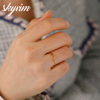SKYRIM Nhẫn Nữ Rỗng Mặt Trời & Mặt Trăng Nhẫn Cặp Đôi Trang Sức Thời Trang