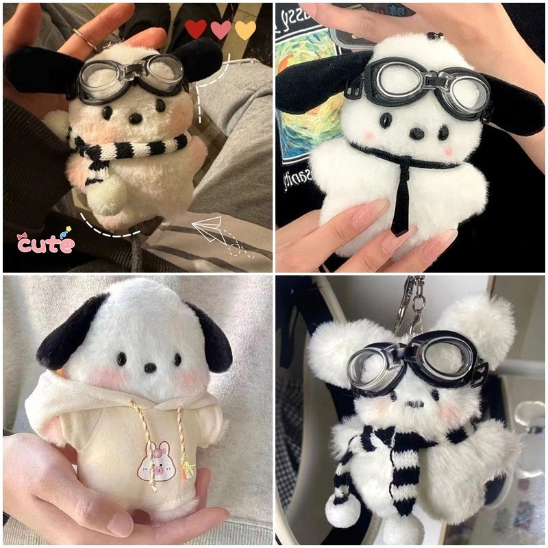 Móc Khóa Búp Bê Hoạt Hình Chú Chó Pochacco, Mèo Thiên Thần Đôi Cánh  Dễ Thương, Móc Khóa Nhồi Bông