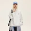 Tianlesiwei Mỹ nam nữ dáng rộng thể thao giản dị áo hoodie mùa thu đơn giản thêu cổ nửa dây kéo áo hoodie