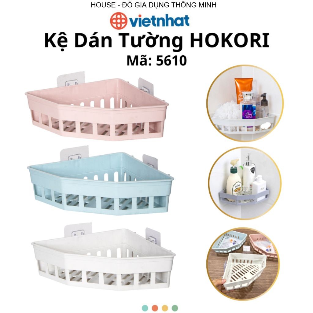Combo 3 Kệ Góc Dán Tường Nhà Tắm, Nhà Bếp Chính Hãng Việt Nhật (mã 5610)