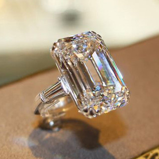 S925 Bạc Quá Khổ Nhẫn Zircon Trang Sức Thời Trang Đơn Giản Quà Tặng Nữ