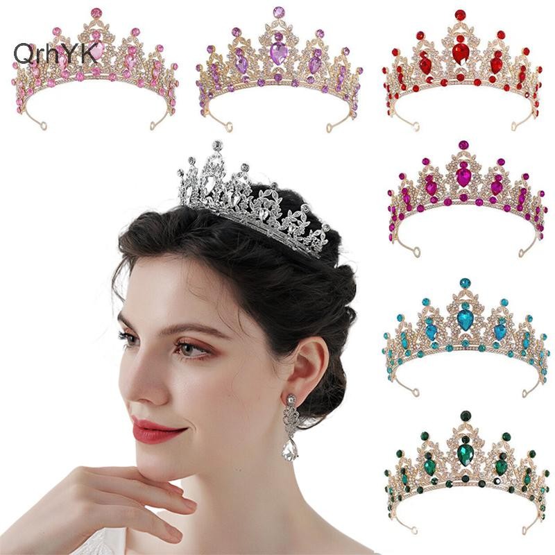 Nhà Máy Thời Trang Thanh Lịch Pha Lê Công Chúa Vương Miện Phụ Kiện Tóc Tiara Cho Nữ Đảng Kim Cương Giả Cưới Cô Dâu Vương Miện Trang Sức Mới QrhYK