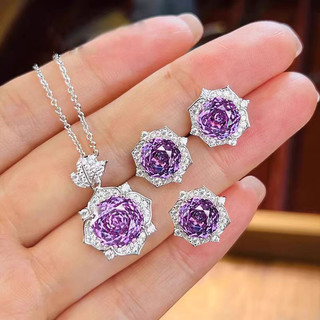 Châu Âu Mỹ ins Phong Cách Mới Kim Cương Hình Bát Giác Zircon Hoa Phù Hợp Với Nữ