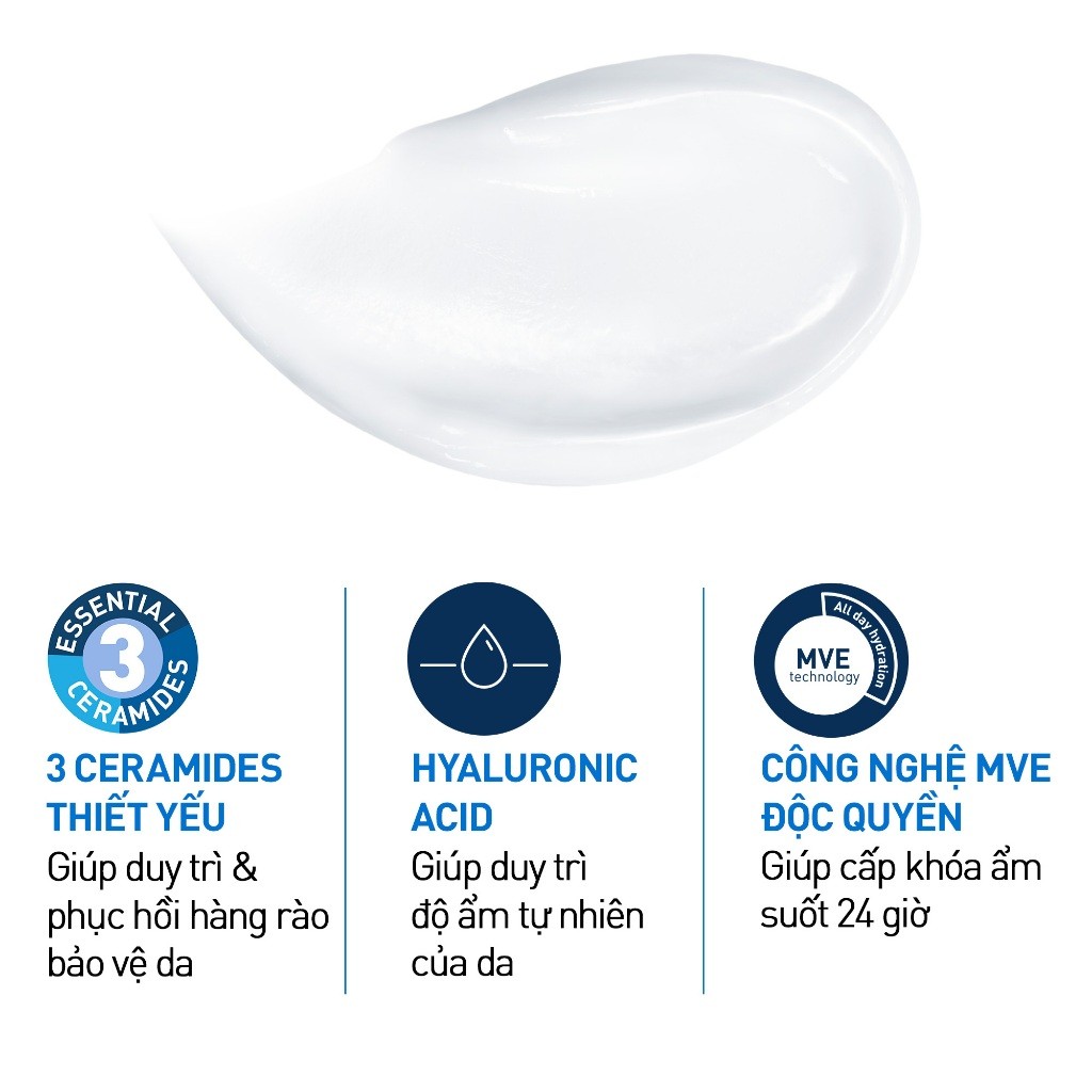 Kem Dưỡng Ẩm Cerave Moisturizing Cream Dành Cho Da Khô - Bảo vệ da, khôi phục màng ẩm cho da