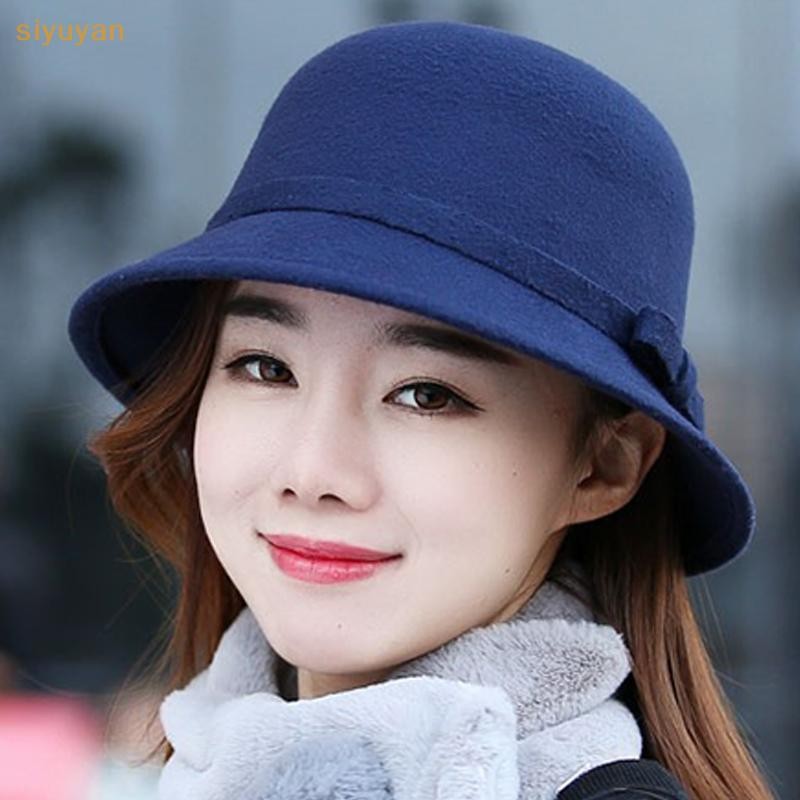 Siyuyan Thu Đông Pháp Nơ Xô Mũ Nữ Ngọt Ngào Nỉ Có Hình Gấp VN