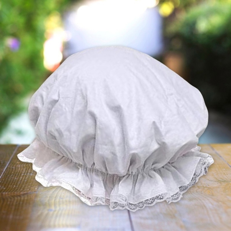 Vic Người Giúp Việc Bonnet Satins Xù Vành Tinh Tế Ren Cho Nữ Halloween Cosplay Mũ Phụ Kiện