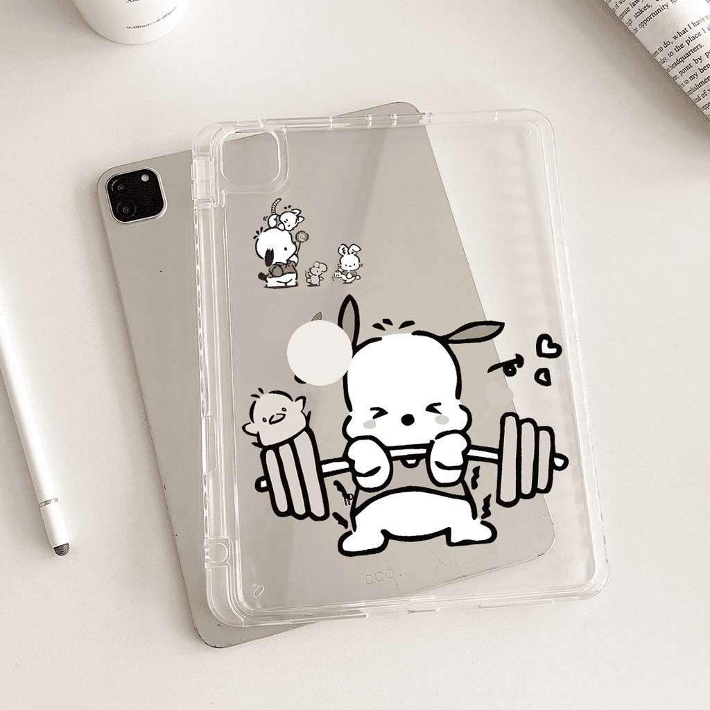 Vỏ Cứng Ngộ nghĩnh Pochacco Cho Mini6 Mini7 iPad 5 6 7 8 9 10th Air2 Air3 Air4 Air5 Air6 10.9 "Pro10.5 Pro11 Air11 M2 M4 2024 Vỏ TPU Có Khe Cắm Bút Chì