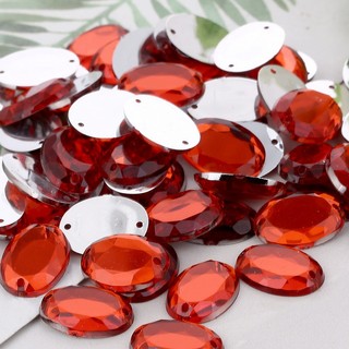 Tự Làm Handmade Chất Liệu Gói Quần Áo Phụ Kiện Phụ Kiện Acrylic Tay May Kim Cương Hình Bầu Dục Phẳng Cắt 13 * 18mm10 Miếng