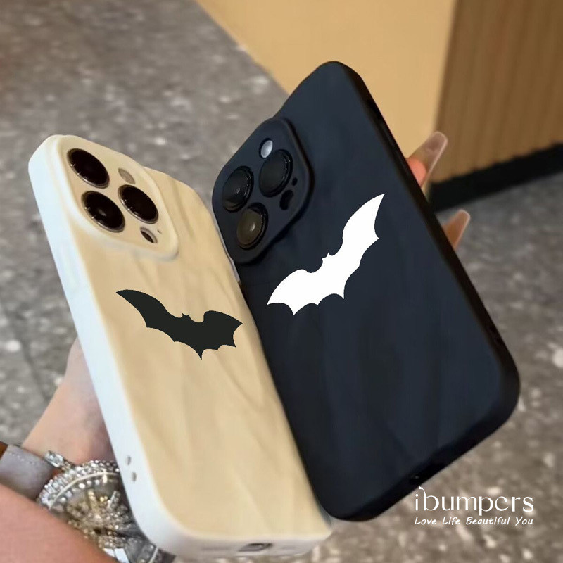 ibumpers Ốp Điện Thoại iPhone Họa Tiết Cặp Đôi Bát Mát Đơn Giản Cho IPhone 16 15 14 12 13 11 Pro Max IP 7 8 Plus X XS XR Xếp Ly Ốp Lưng Silicon Mềm Chống Sốc
