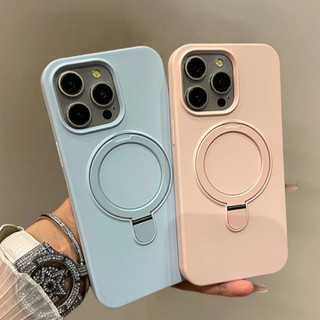 Ốp điện thoại di động giá đỡ từ tính bằng silicon lỏng sang trọng cho iPhone16 Pro Max 15 14 13 12 11 Pro Max Vỏ máy ảnh chống sốc Bảo vệ cảm giác da Ốp lưng mềm mại