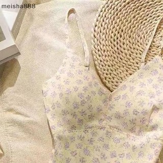Meisha888 Mùa Hè Retro Hoa Cami Có Miếng Lót Ngực Nữ Cổ Chữ V Không Tay Mỏng Tank Top Đẹp