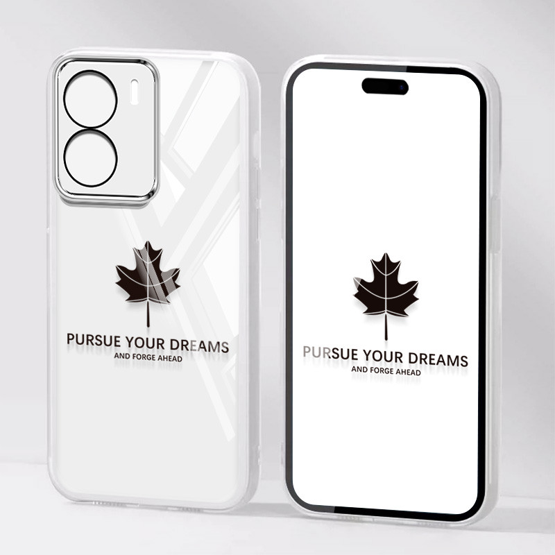 Ốp Điện Thoại Trong Suốt Màu Kẹo YBD Cho Redmi A5 Turbo 4 Pro Xiaomi POCO F7 5G POCO C71 Họa Tiết Lá Phong Có Dây Treo