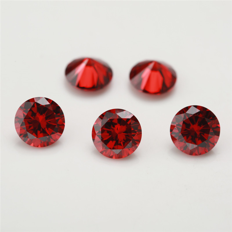 Đá Garnet Tròn Cắt CZ 15/30 Chiếc Từ 4mm Đến 10mm Cho DIY Trang Sức