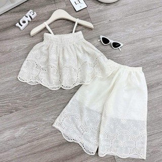 S214-[tomnaukids] Set áo dây phối quần suông ren cho bé gái size từ 8-30Kg