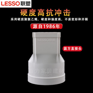 Phụ kiện ống thoát nước vuông PVC Liansu 75*50 110*73 160*107, đầu nối trực tiếp tròn sang vuông, bộ chuyển đổi vuông sang tròn GUKF