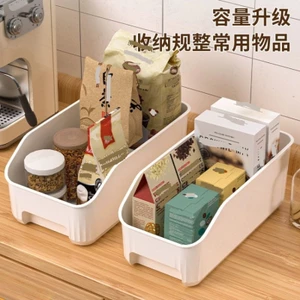 Khay nhựa đựng xếp đồ ngăn nắp màu trắng và nhám mờ 2 size