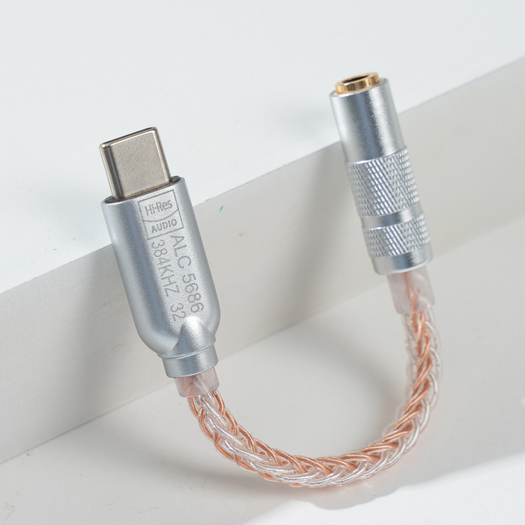 Bộ khuếch đại tai nghe Dac Realtek ALC5686 USB-C sang 3,5mm với bộ giải mã kỹ thuật số và bộ chuyển đổi Hifi Dac Type-C sang 3,5mm