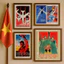 Poster Tranh Dán Tường Cổ Động Vintage A4 A6 Combo 100 Tranh Có Sẵn Keo, Decor