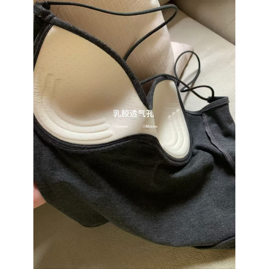 Ôm Hơn Nhìn Tròn Cổ Chữ U Đẹp Lưng Tích Hợp Đồ Lót Cốc Cao Su Ôm Hơn Nhìn Camisole