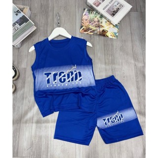Set bộ quần áo mùa hè cho bé trai 15-45kg chữ TREND.Bộ ba lỗ bé trai.Set đồ sát nách bé trai. HE46